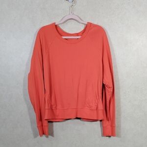 04580 FINAL PRICE Athleta orange knit L/S cotton top w/hip & back detail XL NEW
